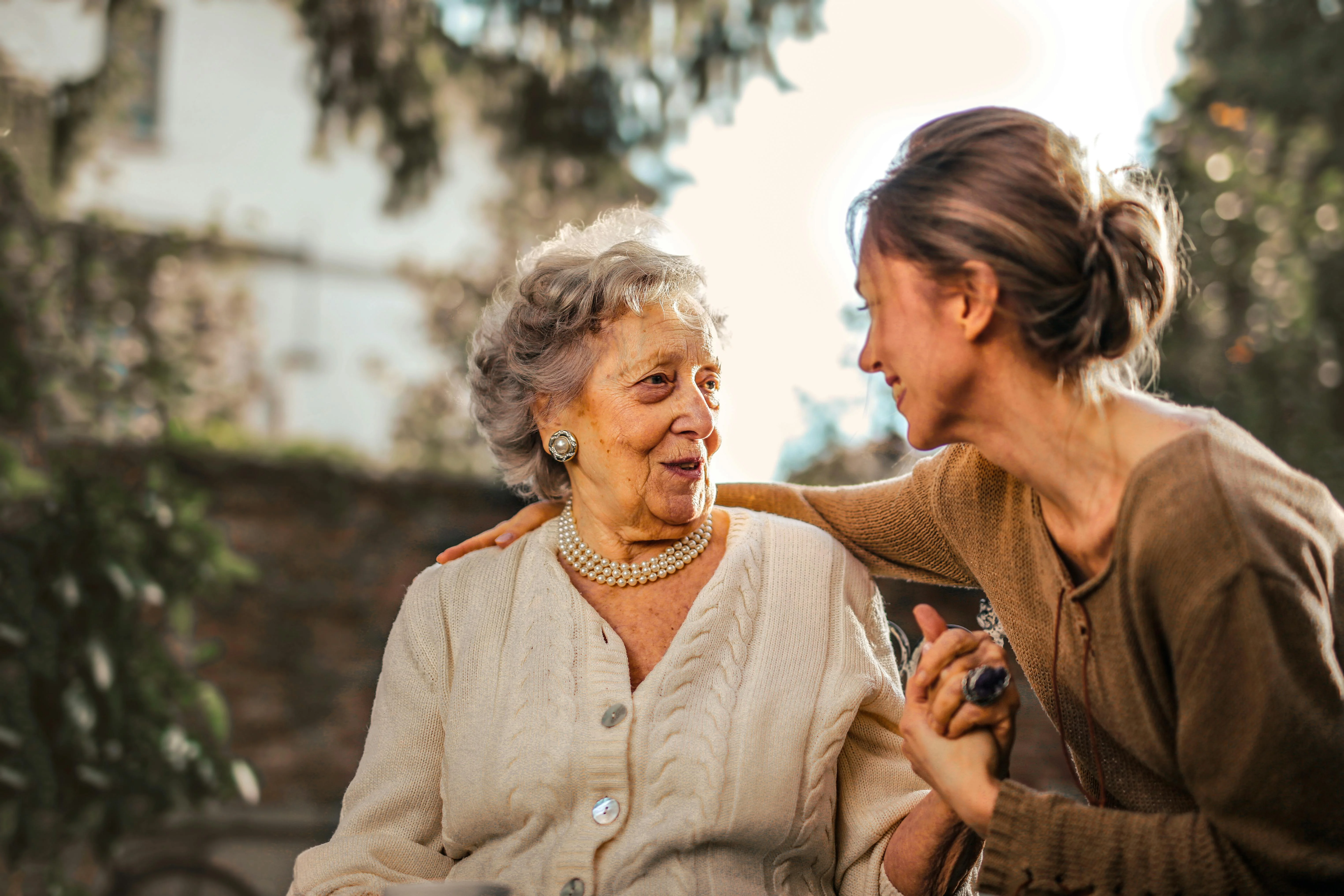 Happy senior woman at home