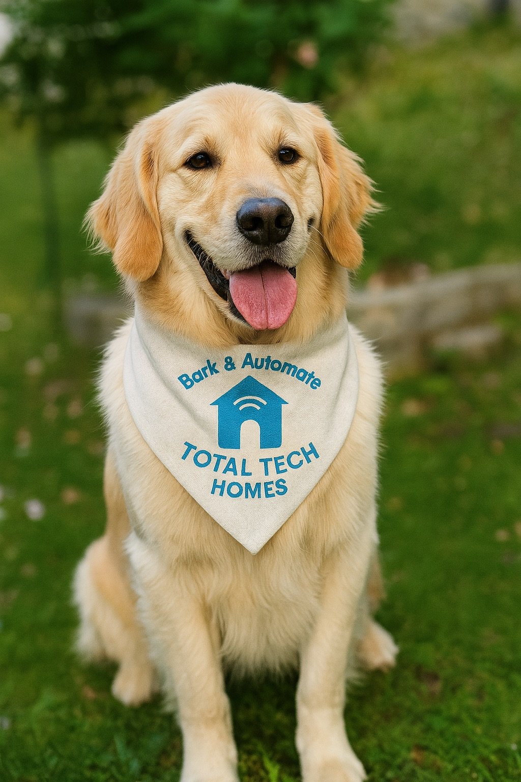 Milo, the Chief Barking Officer at Total Tech Homes