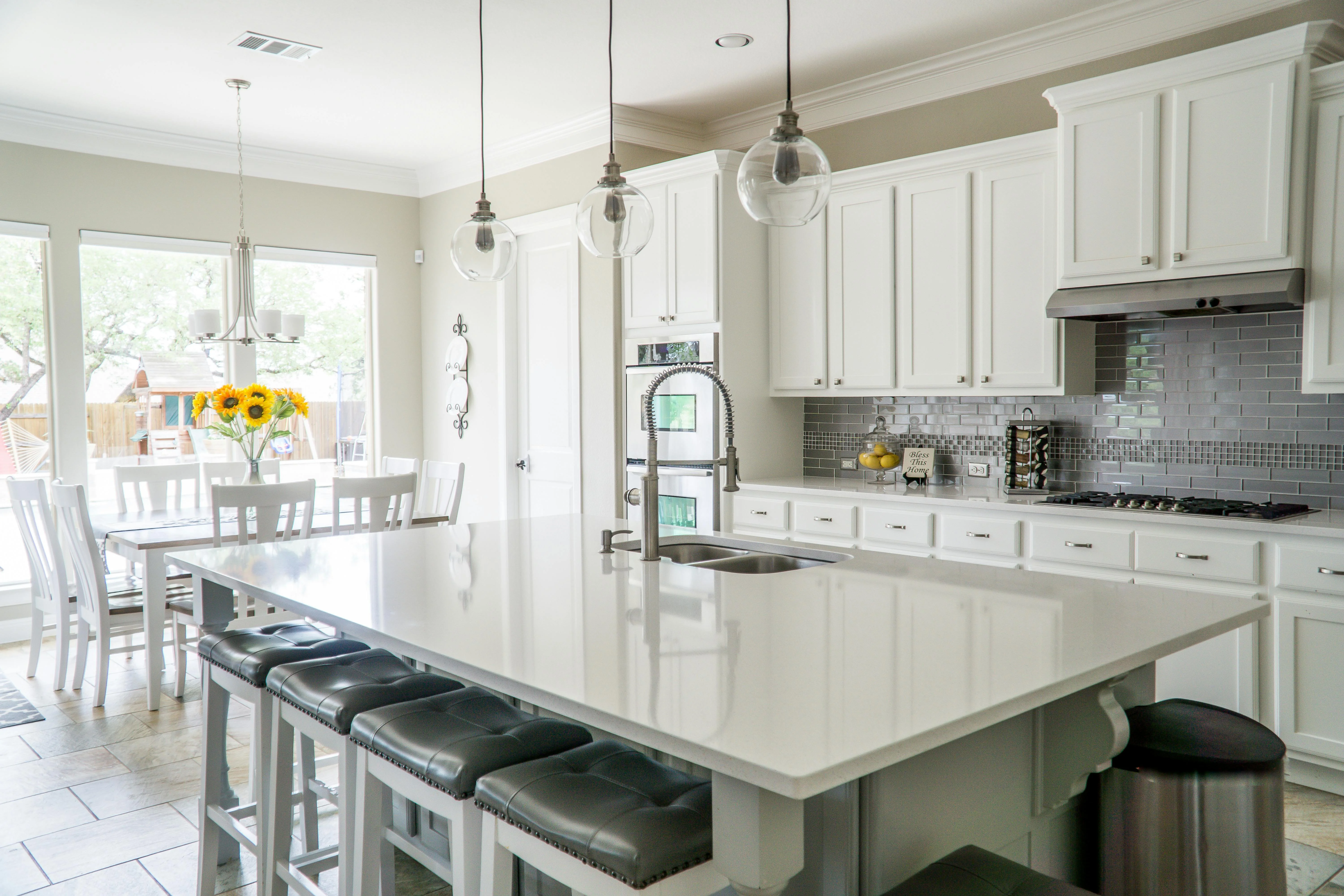 Modern kitchen and living area